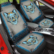 Tiger With Pattern In Blue And Gray Background Car Seat Covers