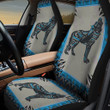 Wolf With Pattern In Blue And Gray Background Car Seat Covers