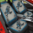 Vulture With Pattern In Blue And Gray Background Car Seat Covers