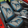 Giraffe With Pattern In Blue And Gray Background Car Seat Covers