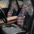 Labrador With Flag Of The United States And Stars In Gray Background Car Seat Covers