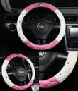 Pink Woman Steering Wheel Cover For Girls Car Interior Decoration