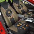 Dachshund With Circle Shape And Caro Pattern In Black Brown Background Car Seat Covers