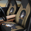 Bernese Mountain With Circle Shape And Caro Pattern In Black Brown Background Car Seat Covers
