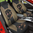 Leonberger With Circle Shape And Caro Pattern In Black Brown Background Car Seat Covers