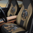 Tibetan Mastiff With Circle Shape And Caro Pattern In Black Brown Background Car Seat Covers