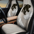 Panther With Feather And Stripes Pattern In White Gray Background Car Seat Covers