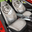 Bear With Feather And Stripes Pattern In White Gray Background Car Seat Covers