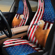 Duck With Red Rose And Skulls Pattern In Blue And Red Background Car Seat Covers