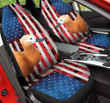 Duck With Red Rose And Skulls Pattern In Blue And Red Background Car Seat Covers