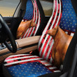 Cow With Red Rose And Skulls Pattern In Blue And Red Background Car Seat Covers