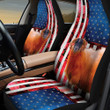 Sheep With Red Rose And Skulls Pattern In Blue And Red Background Car Seat Covers
