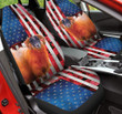 Sheep With Red Rose And Skulls Pattern In Blue And Red Background Car Seat Covers