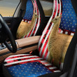 Llama With Red Rose And Skulls Pattern In Blue And Red Background Car Seat Covers