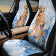 Golden Retriever Sleepy Dog Blue Mandala Floral Pattern Car Seat Covers