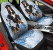 Bernese Mountain Sleepy Dog Blue Mandala Floral Pattern Car Seat Covers