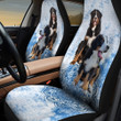Bernese Mountain Sleepy Dog Blue Mandala Floral Pattern Car Seat Covers