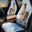 Leonberger Sleepy Dog Blue Mandala Floral Pattern Car Seat Covers