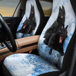 Schipperke Sleepy Dog Blue Mandala Floral Pattern Car Seat Covers
