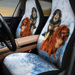 Tibetan Mastiff Sleepy Dog Blue Mandala Floral Pattern Car Seat Covers