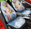 Chihuahua Sleepy Dog Blue Mandala Floral Pattern Car Seat Covers