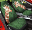 Giraffe Portrait Crack Pattern Green Car Seat Cover