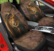 Bear Portrait Crack Pattern Brown Car Seat Cover