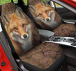Fox Portrait Crack Pattern Brown Car Seat Cover