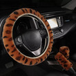 Universal Plush Leopard Skin Pattern Volante Auto Winter Car Steering Wheel Cover