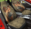 Hyenas Portrait Crack Pattern Moss Car Seat Cover
