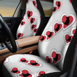 Jack Russel Red Heart In White Background Car Seat Covers