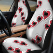 Bulldog Red Heart In White Background Car Seat Covers