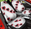 Bulldog Red Heart In White Background Car Seat Covers