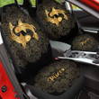 Pisces Zodiac Mandala Golden Pattern Car Seat Cover