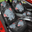 Elephant With Rectangle Shapes In Black And Gray Background Car Seat Covers