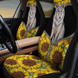 Wolf Zipper Front Sunflower Yellow And Black Car Seat Cover