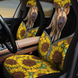 African Wild Dog Zipper Front Sunflower Yellow And Black Car Seat Cover
