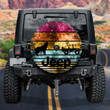 Wolf Silhouette Colorful Vintage Jeep Spare Tire Cover