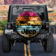 Kangaroo Silhouette Colorful Vintage Jeep Spare Tire Cover