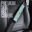 Cute Bubble Tea Art Seamless Pattern Mint Car Seat Belt Cover