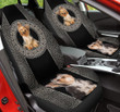 Yorkie Paisley Pattern In Black And White Background Car Seat Covers