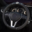 Leather Handle Covers Diamond Bling Bling Car Steering Wheel Cover
