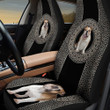 Bulldog Paisley Pattern In Black And White Background Car Seat Covers