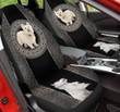 Westie Paisley Pattern In Black And White Background Car Seat Covers