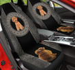 Toy Poodle Paisley Pattern In Black And White Background Car Seat Covers