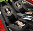 Australian Shepherd Paisley Pattern In Black And White Background Car Seat Covers