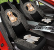 Havanese Paisley Pattern In Black And White Background Car Seat Covers