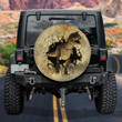 Carnotaurus Dinosaur Breaking The Yellow Wall Effect Spare Tire Cover