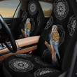 Cuckoo Colorful Paisley Pattern In Black And White Background Car Seat Covers