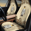 Penguin Paisley Pattern In Black And White Background Car Seat Covers